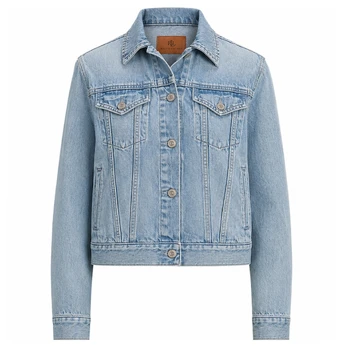 Džinsinis švarkas moterims, Paizley-unlined-trucker jacket