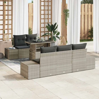 Sodo Sofa Komplektas 6 dalių Smėlinės spalvos