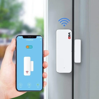Wifi Durų ir Langų Atidarymo Jutiklis su Pranešimais