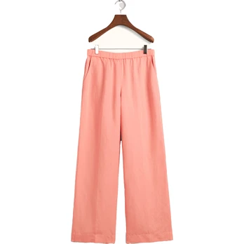 Kelnės moterims, Rožinė, REL LINEN BLEND PULL ON PANTS