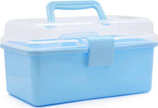Toymax - Storage box with insert, 25.5 x 13.5 x 14.5 cm, light blue (714224)