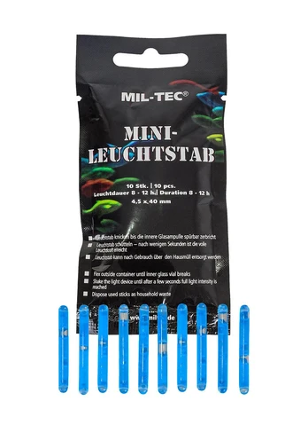 Mil-tec Lightstick Mini 4 cm Mėlyna 10 vnt TLT išsiuntimas 2-4 d.