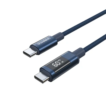 Choetech PD60W USB-C to USB-C Digital Ekranas 1.2m Nylon Cable - mėlynas