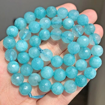Chalcedono karoliukai, Mėlyna