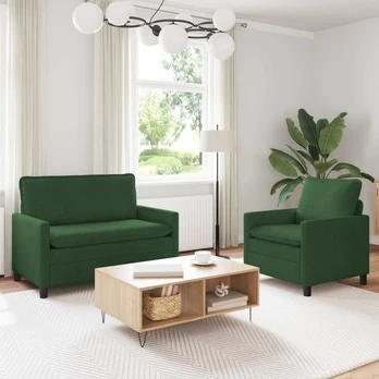 Sofa Sofos komplektas 2 pcs Džiunglių žalia Audinys