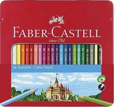 Faber-Castell - Colour pencils hexagonal tin (24 pcs) (115824)