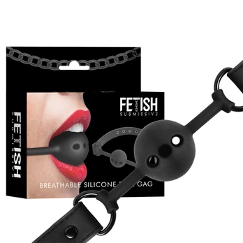 Fetish Submissive Silicone Ball Gag with Breathable Design, Adjustable Strap