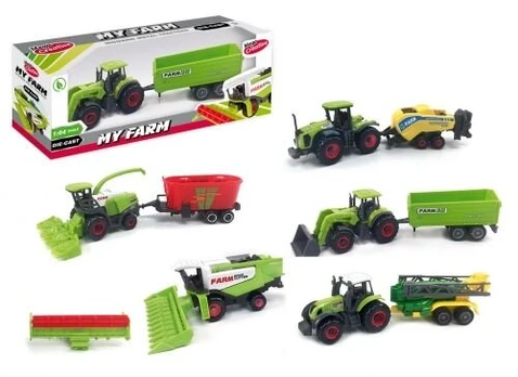 Metalinis traktorius "mano Ūkis" žaislas vaikams 1:64