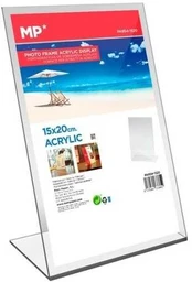 Informacinis L formos stovelis MP, A5, vertikalus, skaidrus