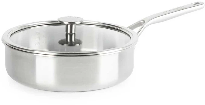 Kitchenaid - Multiply Skillet with Lid - Silver - 24 cm