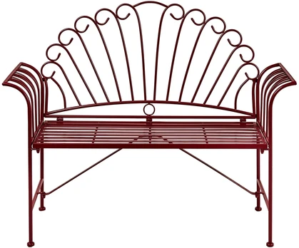 Beliani CAVINIA sodo suoliukas, 125 cm, metalinis, burgundiškas