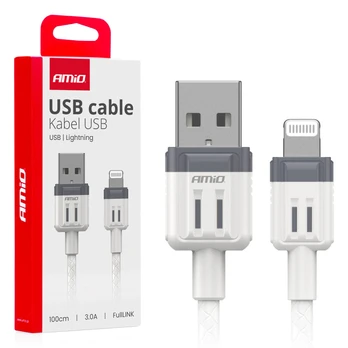 USB-A - LIGHTNING iPhone 3A įkrovimo laidas 100 cm FullLINK AMIO-03907