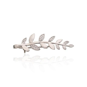 Sidabrinė sagė su cirkoniais „Olive Branch“