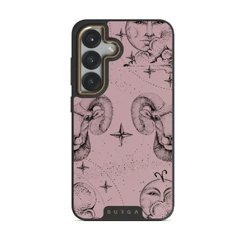 Aries - Samsung Galaxy S25 Plus Case, Elite Dark (Magnetic) / Gold / Pink