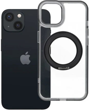 Dėklas Oem Case for iPhone 13 Frame Circle Stand compatible with MagSafe juodas