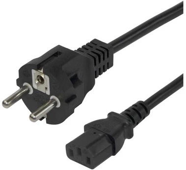 Maitinimo laidas DELTACO CEE 7/7 - C13, 1,5m, juodas / 1902303