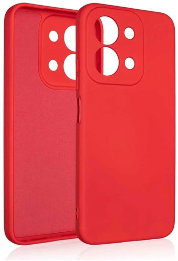Beline silikoninis „Redmi 15C“ dėklas, raudonas
