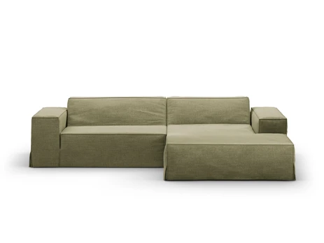 Modular Right Corner Sofa, "Jodie", 3 Seats, 224x166x70, Light Green