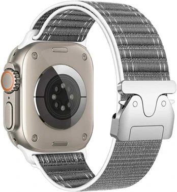 Dirželis Beline Woven Nylon Diagonal Style Parachute do Apple Watch 42/44/45/49mm pilka