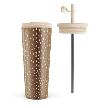 Fawn - Travel Mug, 700 ml / Flap & Straw Set