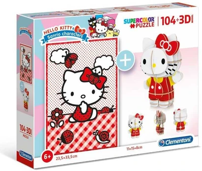 Dėlionė ir 3D Clementoni Hello Kitty 104 det. 20171
