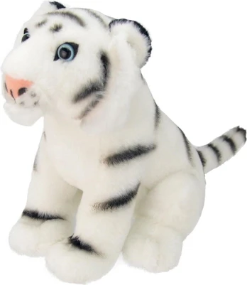 Pliušinis žaislas Wild Planet White Tiger, baltas/juodas, 19 cm