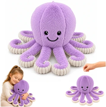 Pliušinis aštuonkojis, violetinis, 50 cm