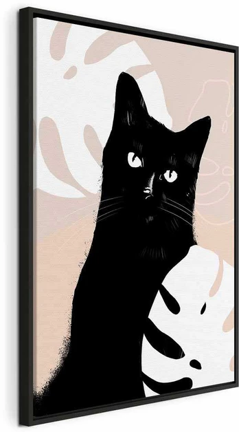 Artgeist Paveikslas - Cat in Monsteras (1 Part) Vertical