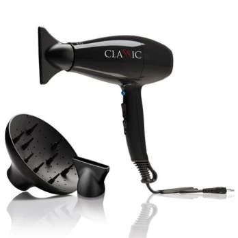 Dryer Classic AC GA.MA, 2200W black, with 2 nozzles and diffuser