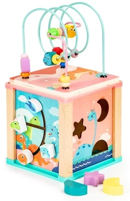 Medinis edukacinis kubas EcoToys Dino