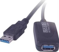 Kabelis USB PremiumCord USB-A - USB-A 5 m Juodas (ku3rep5)
