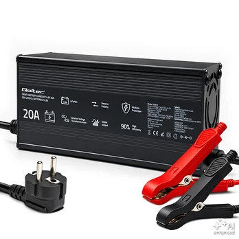 LiFePO4 akumuliatorių įkroviklis 12,8V/14,6V 20A 292W CC/CV su apsauga | Qoltec 52671