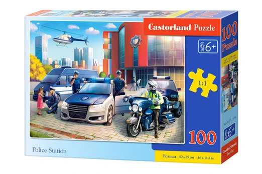 Dėlionė su transporto priemonėmis Castorland Policijos nuovada, 100 d.