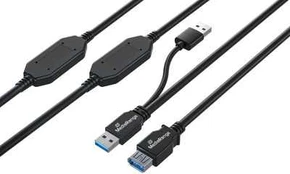 Kabelis USB MediaRange 2x USB-A - USB-A 15 m Juodas (MRCS244)