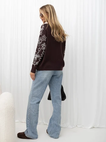 Italy Moda Sweter-IR-SW-C17123.98-ciemny ruda