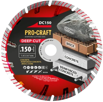 Deimantinis pjovimo diskas „ProCraft DC150”
