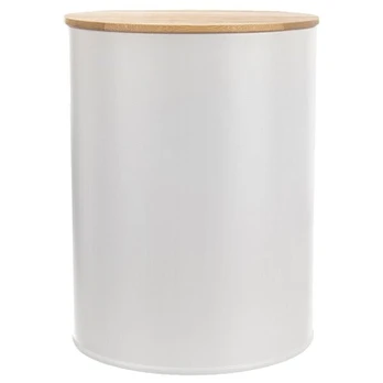 Metalinis maisto indas 2,3 L su bambuko dangteliu, 17,5 x 13,5 cm
