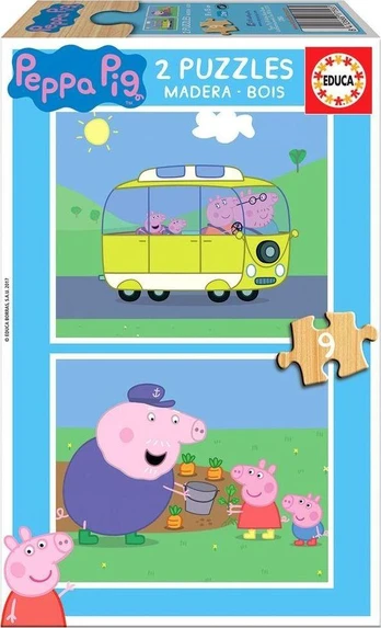 Educa dėlionė 2x9 vnt. - Kiaulytė Peppa