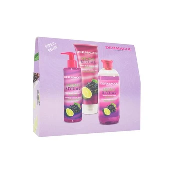 Dovanų rinkinys Dermacol Aroma Ritual Grapes with Lime: dušo želė 250 ml + rankų muilas 250 ml + vonios putos 500 ml