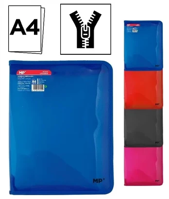 Plastikinis dėklas su užtrauktuku MP, A4, 6 sp.
