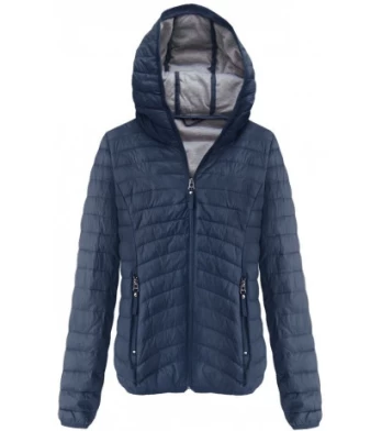 QUILTED HOODED JACKET NAVY BLUE (B1078-30) striukė