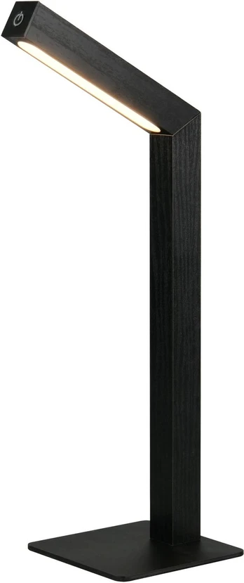 LED akumuliatorinė stalo lempa „Skip“, juoda, MDF, aukštis 37,5 cm