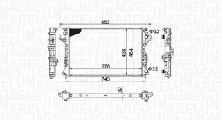 Variklio radiatorius MAGNETI MARELLI 350213152200 kaina
