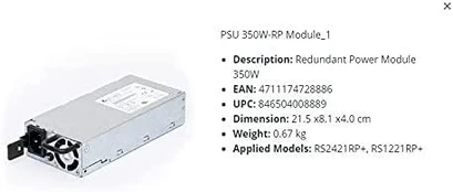 Synology PSU 350W-RP MODULE 1/.