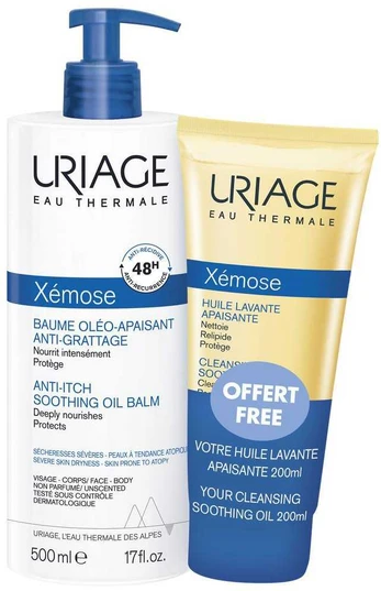 Uriage xemose baume 500ml + huile 200ml
