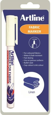 Tekstilmarker Artline hvid 1-blister