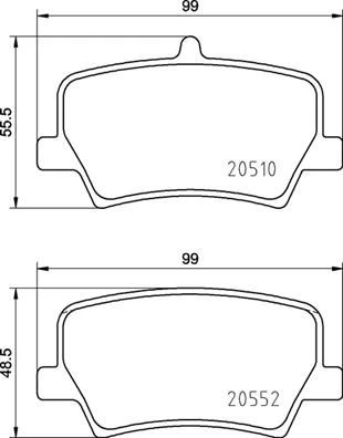 Stabdžių trinkelių rinkinys, diskinis stabdys BREMBO P 86 032