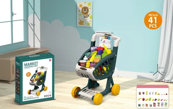 Shopping Cart with Light and Music Function 41 pcs. Green