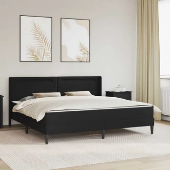 Lovos rėmas su čiužiniu Juoda 200 x 200 cm Dirbtinė oda