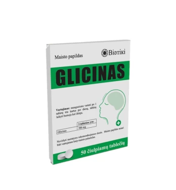 Biotiki Glicinas 300 mg, 50 čiulpiamų tablečių